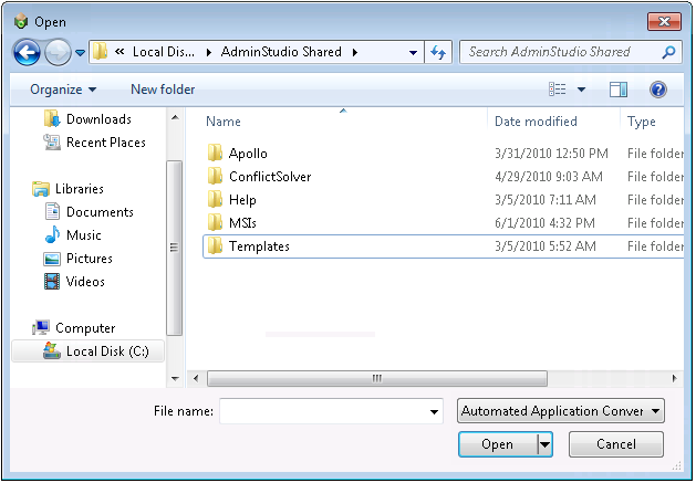 Open Dialog Box